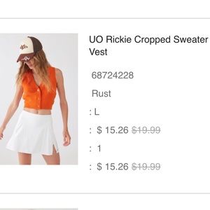 UO Rickie Cropped Sweater Vest